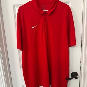 Nike Men's Dri Fit Red Polo Shirt